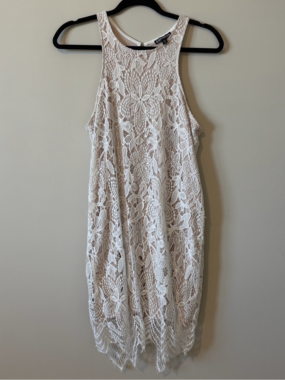 Express Cream Lace Midi Dress